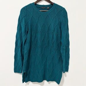 Jeanne Pierre Womens Crewneck Cable Knit‎ Sweater Cotton Size Medium